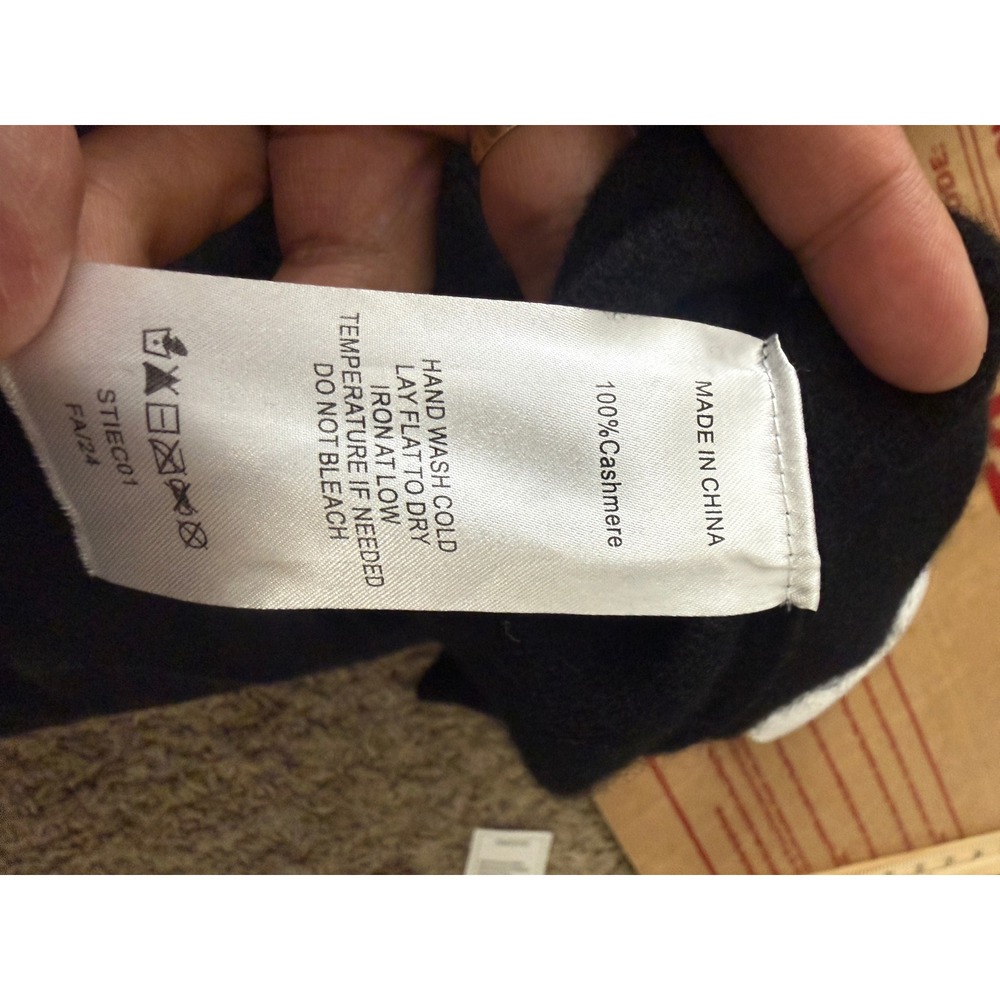 Quince Mongolian Cashmere Short Sleeve Crewneck Sweater Black Large STIEC01 - Picture 5 of 6